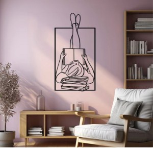 Tablou metal Girl with Book