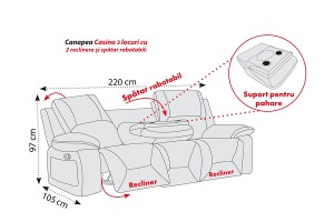 3-х местный раскладной диван CASINO INFINITY 15 GREY