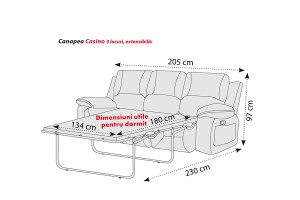 3-х местный раскладной диван CASINO INFINITY 15 GREY